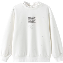 (Same style in the mall) Balabala childrens clothing childrens long-sleeved sweatshirt girls 2024 spring and autumn new style ruffles