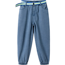 (Same style in the mall) Balabala childrens pants boys jeans autumn wear medium and large childrens jogging trousers fashionable