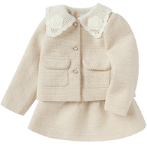 Balabala childrens clothing girls long-sleeved suit temperament small fragrance two-piece textured childrens autumn clothing fashionable trend