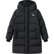 Balabala childrens clothing childrens long down jacket 2024 winter clothing boys and girls cold-proof and warm mid-length jacket