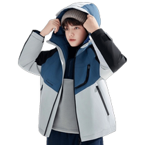Balabala boys and childrens clothing winter mid-length down jackets for large children and older children warm jackets fashionable and trendy