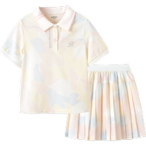 (Same style in the mall) Balabala Girls Summer Suit 2024 New Summer Suit for Big Children Two-piece Sports Suit