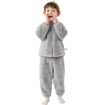 Barabara costume de pyjama pour enfants en daim de corail dhiver mâle et femelle chez les enfants chez les enfants Les grands enfants peuvent être portés à lextérieur