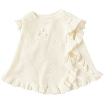 Balabala baby vest baby waistcoat autumn outer wear warm girls base vest sweet and artistic temperament