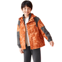 Balabala Childrens Clothes Childrens Jackets Boys 2024 New Spring Clothes Winter Girls Outdoor Velvet Two-piece Set Trendy and Cool