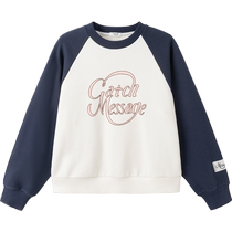 (Same style in the mall) Balabala childrens sweatshirt girls 2024 spring and autumn new color matching sweet round neck top