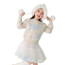 (Same style in the mall) Balabala girls short skirt suit 2024 autumn and winter new two-piece set with mesh bow