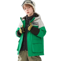 Balabala childrens clothing childrens down jacket boys winter medium and large childrens jacket liner medium and long two-piece set