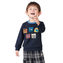 Balabala childrens clothing boys sweatshirts childrens long-sleeved tops outdoor style childrens autumn clothing knitted casual wear fashion