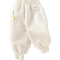 Balabala childrens clothing baby pants baby trousers 2024 new winter childrens plush banana pants lamb wool