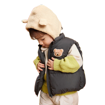 Balabala baby vest baby down jacket vest thickened and warm in winter fashionable and cute