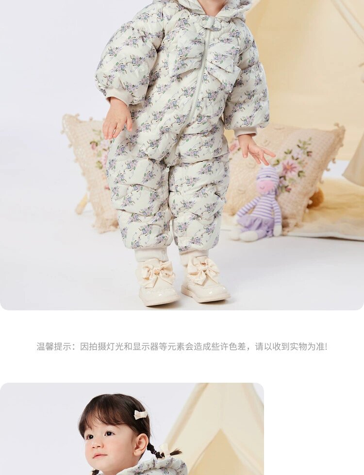 Зимние комбинезоны 巴拉巴拉童装宝宝外出连体衣婴儿衣服哈衣爬服包屁衣冬装甜美萌趣 Balabala