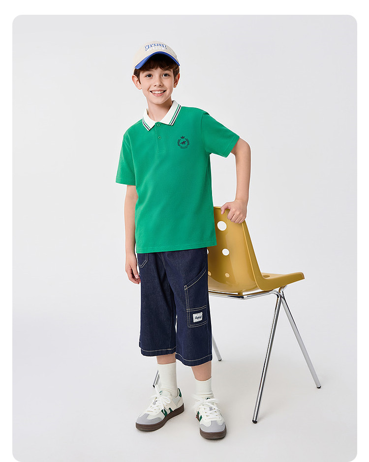 Balabala Short-Sleeved Polo Shirt 2024 New Arrival Children's Clothing — 33