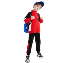 Balabala long-sleeved suit for boys and girls autumn clothing for middle-aged and older children fashionable childrens sports and leisure two-piece set