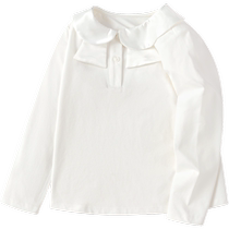 (Same style in the mall) Balabala childrens clothing childrens long-sleeved T-shirt 2024 autumn clothing girls and childrens lapel tops
