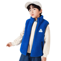 Balabala childrens clothing childrens vest winter clothing boys vest girls medium and large childrens lambswool warm stand-up collar trendy and cool