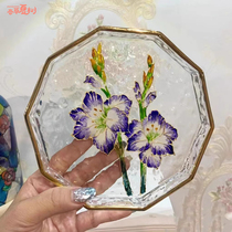 Back-to-school gift hand-painted filigree enamel glass plate childrens diy material jewelry fruit salon team building