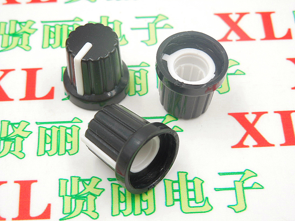 WH148 Potentiometer Knob Cap Knob Cap Plastic Knob A9 Inner Hole 6mm Volume 15×15