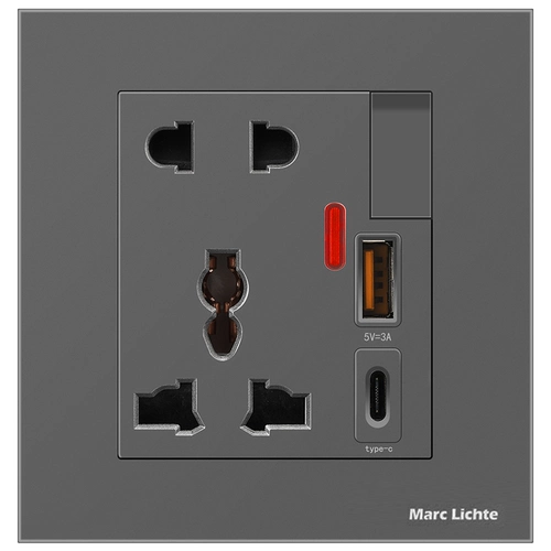 Гонконг и макао версия британской розетки Dark 13a с USB Porous Electronic Light System 86 Британская стандартная международная серая панель