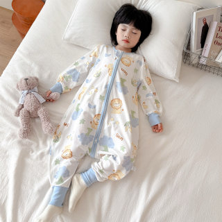春秋款纯棉儿童连体睡衣A类男女童宝宝连身睡袋防踢被秋季家居服