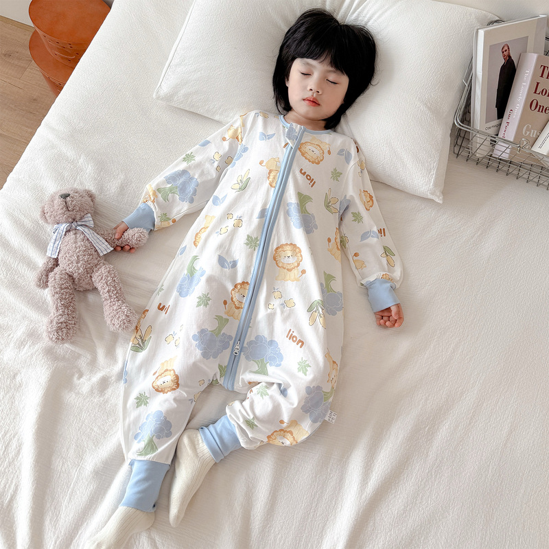 Spring and Autumn Pure Cotton Children's One-Piece Pajamas, Class A, Boys and Girls Baby Sleeping Bag, Anti-Kick Quilt, Autumn Home Wear Spring and Autumn Pure Cotton Children's One-Piece Pajamas, Class A, Boys and Girls Baby Sleeping Bag, Anti-Kick Quilt, Autumn Home Wear