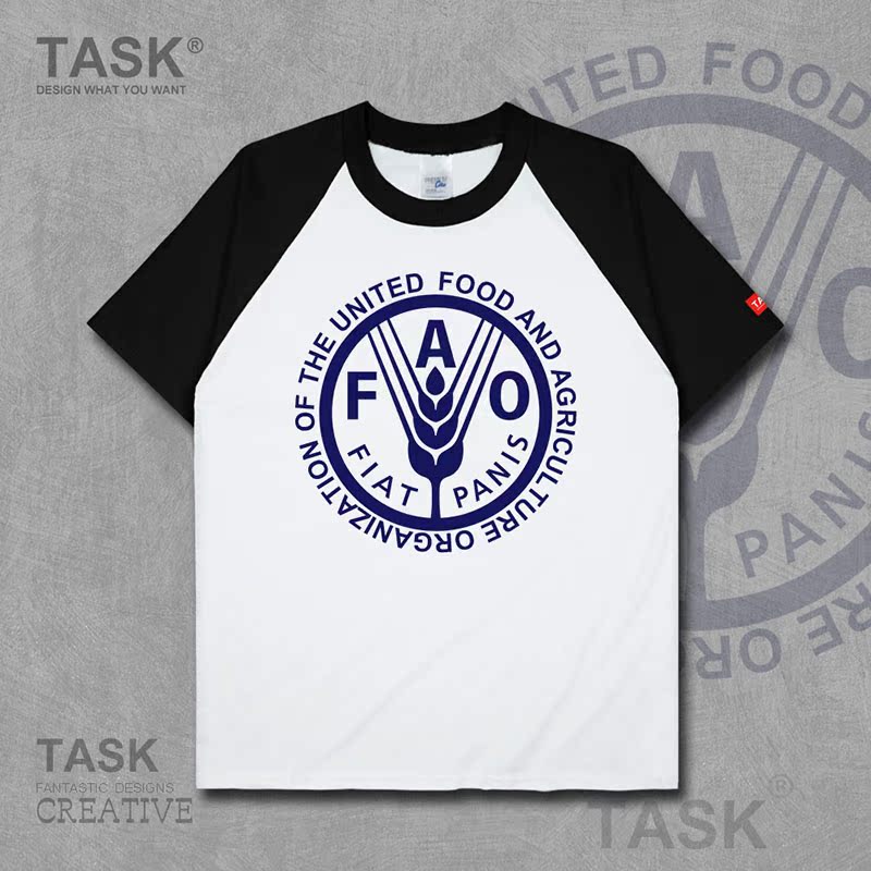 TASK FAO FAO QUỐC TẾ CƠ QUAN LOGO ngắn tay T-shirt MENS VÀ NỮ HÈ Casual TREND TOP