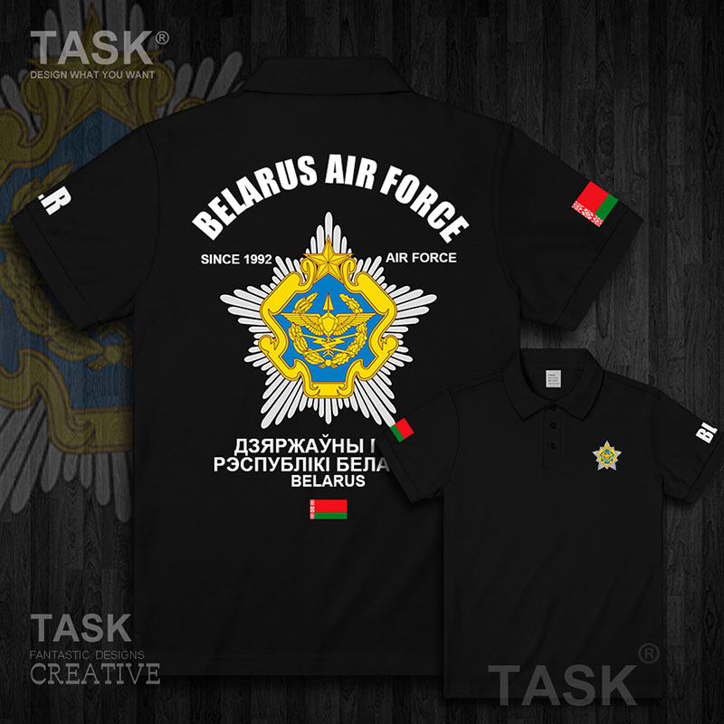 TASK Không quân Quốc gia Belarus Emblem Pilot flips POLO áo sơ mi cho nam giới và phụ nữ Paul Shirt 02