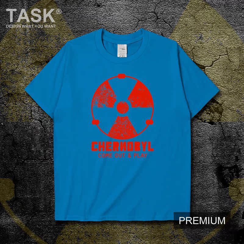 TASK Chernobyl tai nạn Chernobyl sắc nét in mùa hè áo thun nam và giản dị tưởng niệm nửa ống tay áo áo sơ mi nữ