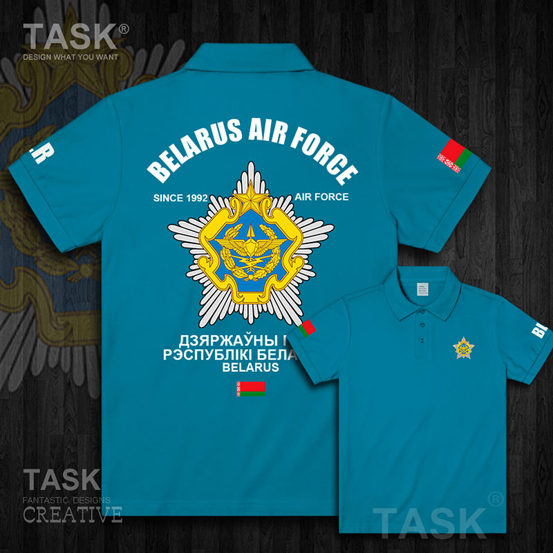 TASK Không quân Quốc gia Belarus Emblem Pilot flips POLO áo sơ mi cho nam giới và phụ nữ Paul Shirt 02