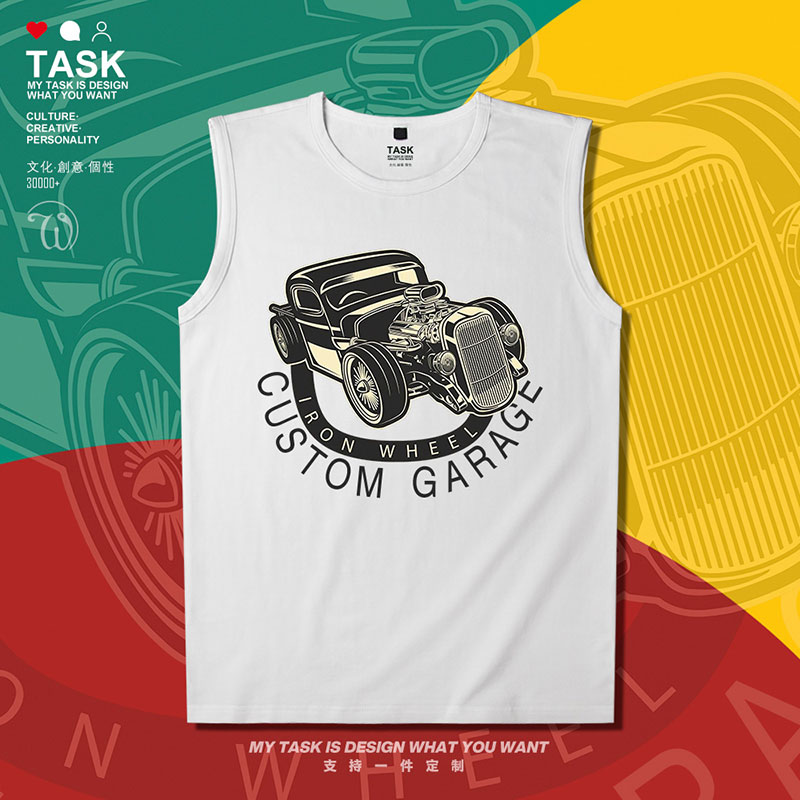 TASK Vintage hoài bánh xe đua sắt tay xe tùy chỉnh cổ điển vest nam và nữ sinh viên áo triều 07-0007