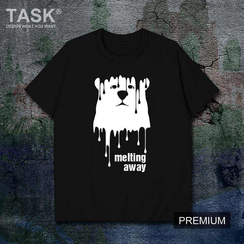 TASK HÂM NÓNG TOÀN CẦU Melting Xa Glacier tan Tính Creative triều Nhãn hiệu nam và nữ bông ngắn Sleevet T-Shirts