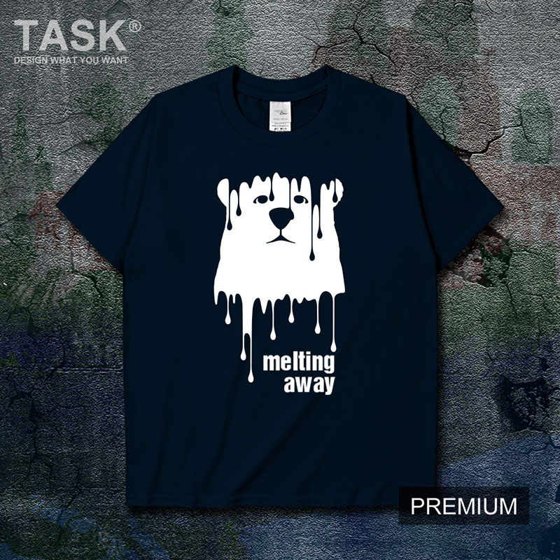 TASK HÂM NÓNG TOÀN CẦU Melting Xa Glacier tan Tính Creative triều Nhãn hiệu nam và nữ bông ngắn Sleevet T-Shirts