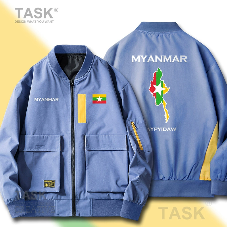 TASK Myanmar Myanmar bản đồ thể thao sáng tạo áo khoác mỏng thí điểm áo khoác thủy triều nam và nữ đồng phục bóng chày - Đồng phục bóng chày