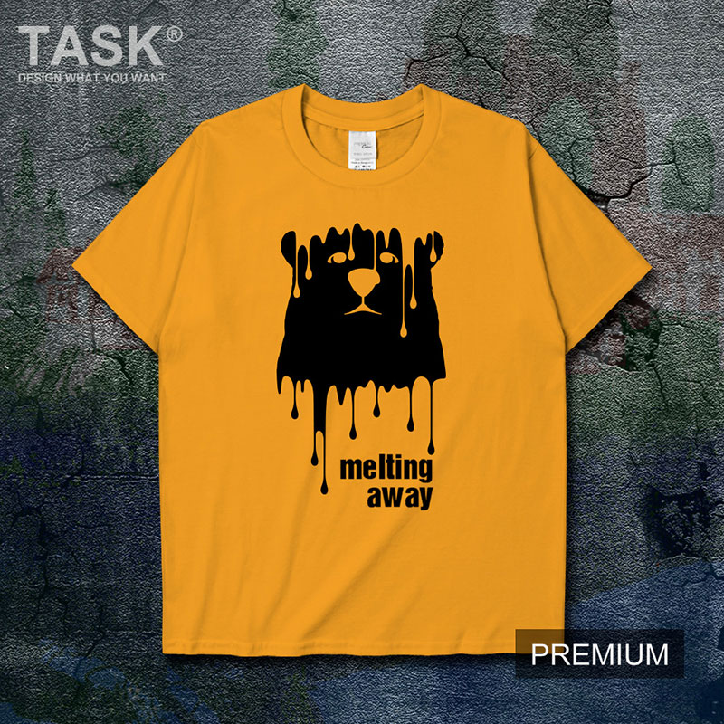 TASK HÂM NÓNG TOÀN CẦU Melting Xa Glacier tan Tính Creative triều Nhãn hiệu nam và nữ bông ngắn Sleevet T-Shirts