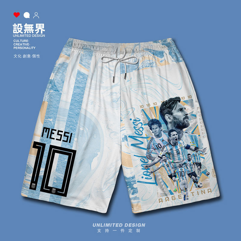Argentine Star Messi No. 10 Football Fan Oversized Sports Shorts Men's and Women's Clothing ins Summer Design Unbounded Argentine Star Messi No. 10 Football Fan Oversized Sports Shorts Men's and Women's Clothing ins Summer Design Unbounded