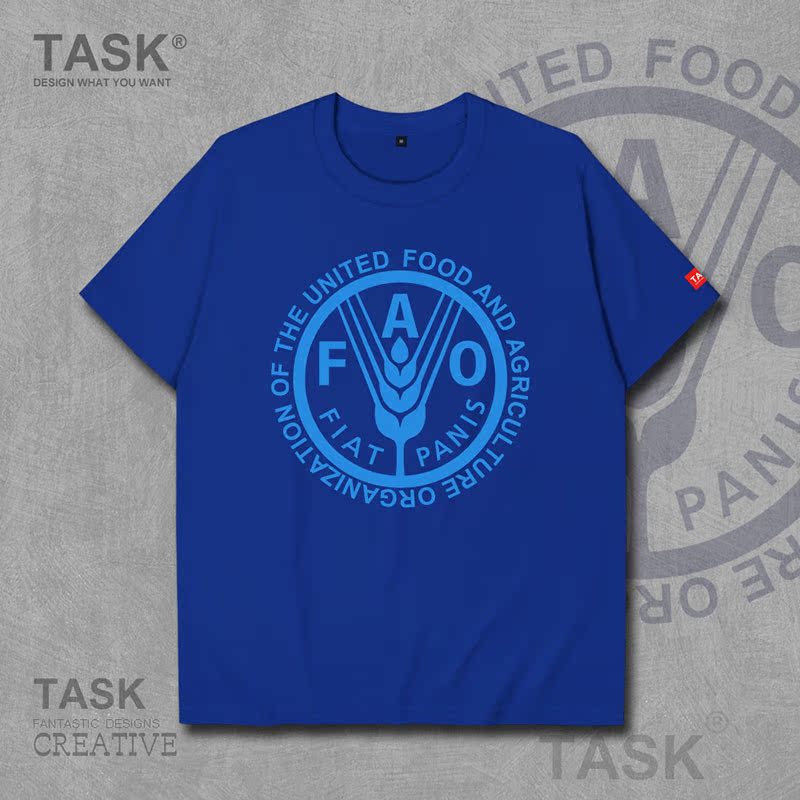 TASK FAO FAO QUỐC TẾ CƠ QUAN LOGO ngắn tay T-shirt MENS VÀ NỮ HÈ Casual TREND TOP