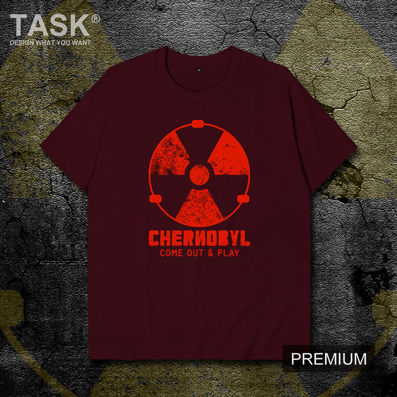 TASK Chernobyl tai nạn Chernobyl sắc nét in mùa hè áo thun nam và giản dị tưởng niệm nửa ống tay áo áo sơ mi nữ