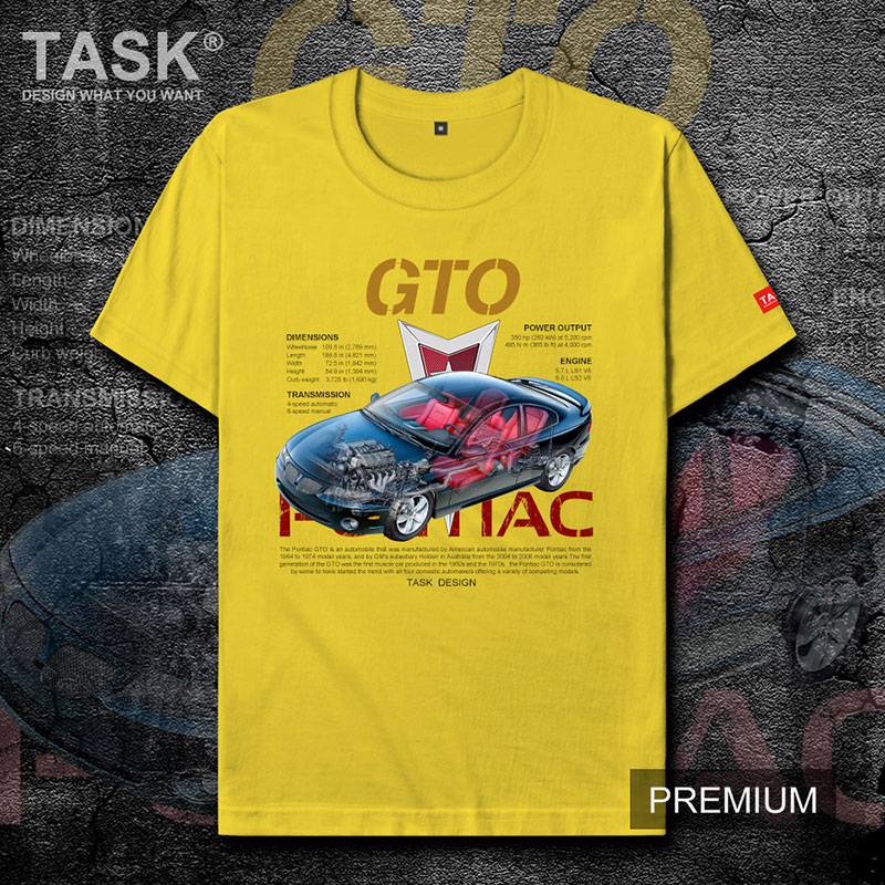 Mỹ xe thể thao xe cơ bắp xe TASK Pontiac GTO cao-powered ngắn tay áo thun nam và mùa hè áo khoác phụ nữ