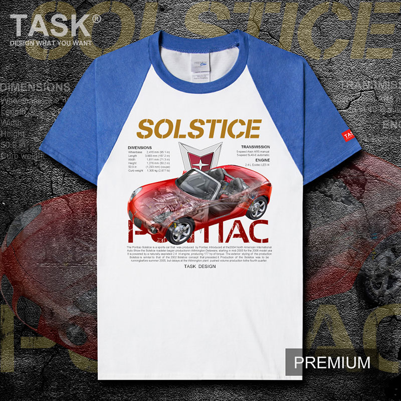 TASK Pontiac Solstice pandy Mỹ Sports Car ngắn tay áo T-Shirt hâm mộ nam và nữ quần áo