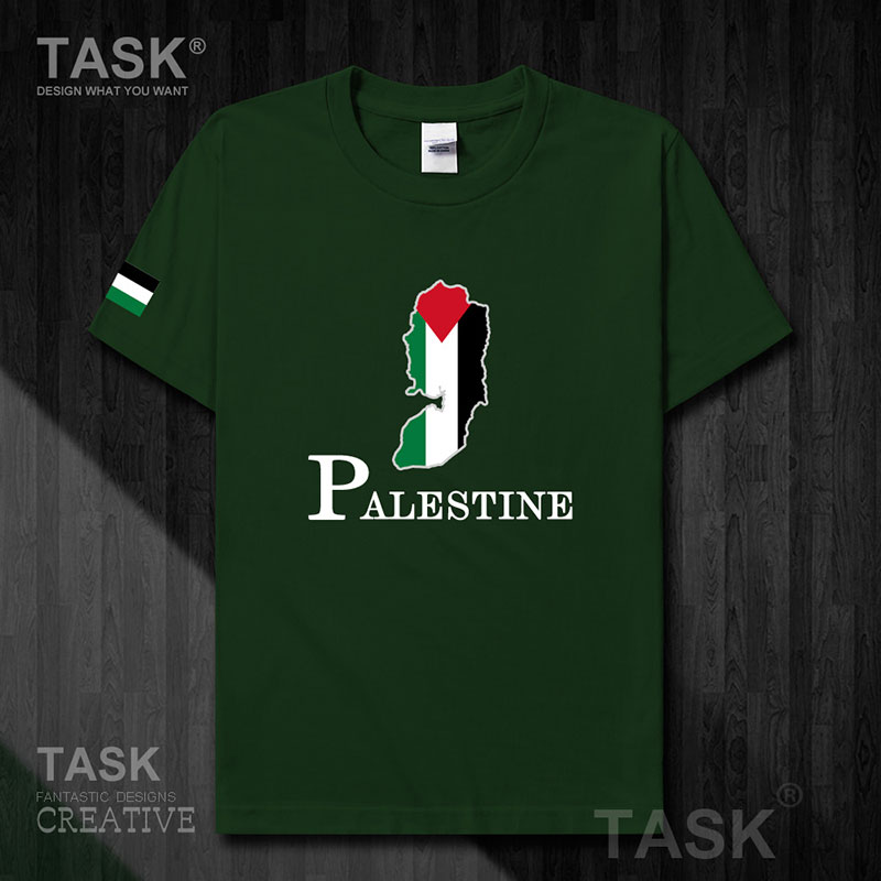 TASK Palestine Quốc Bản đồ bông ngắn SleeveT T-Shirt Phong trào nam và nữ Tops Tide 50