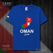 TASK Oman Quốc Bản đồ bông ngắn tay áo thun nam Vòng cổ Casual T-shirt mùa hè Quần áo 50