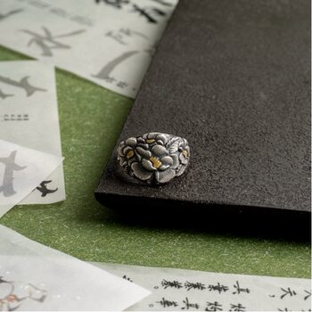 Fragrant and fragrant ring丨small and fresh hand-carved gold and silver craftsmanship about 12g