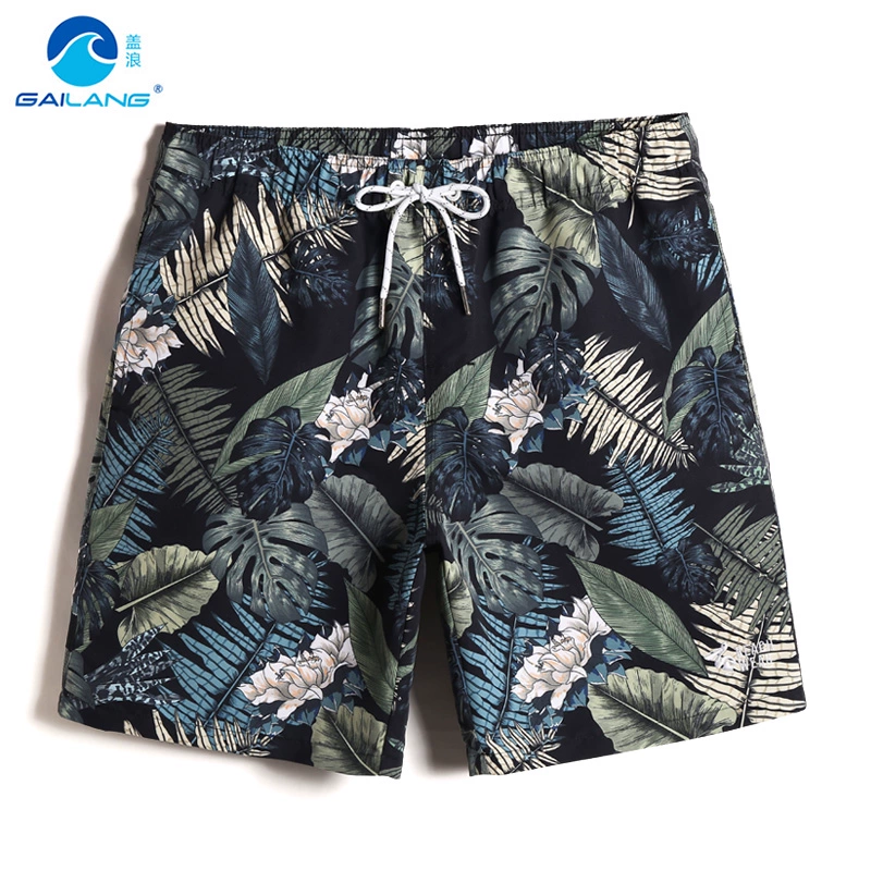 Quần đi biển nam Gailang nhanh khô có thể được tung ra quần đùi bơi quần đùi rộng rãi năm điểm quần bơi nam mùa xuân nước nóng bãi biển kỳ nghỉ quần đùi - Quần bãi biển