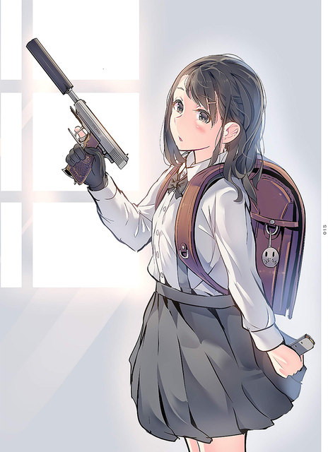 Armed Girl High School Student Daito Portfolio Armed Girl High School Student Japanese Illustrator Painting Collection