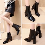 Martens, высокие короткие сапоги, демисезонные универсальные туфли на высоком каблуке, флисовые ботинки, из натуральной кожи