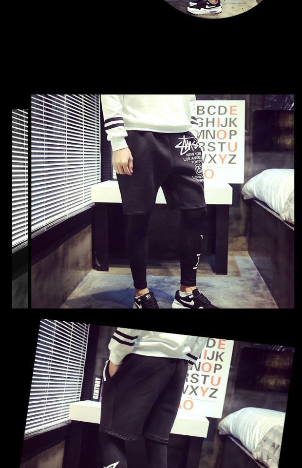 Quần hip hop nam chạy bộ nam cộng với nhung dày lên quần legging bó sát thể thao mùa đông Quần short bóng rổ Harlan quần giữ nhiệt nam