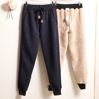 Mùa đông thêu lamb cashmere cộng với nhung dày quần giản dị nữ quần bút chì quần rộng mồ hôi quần quần chân quần phụ nữ quần nữ cho người béo