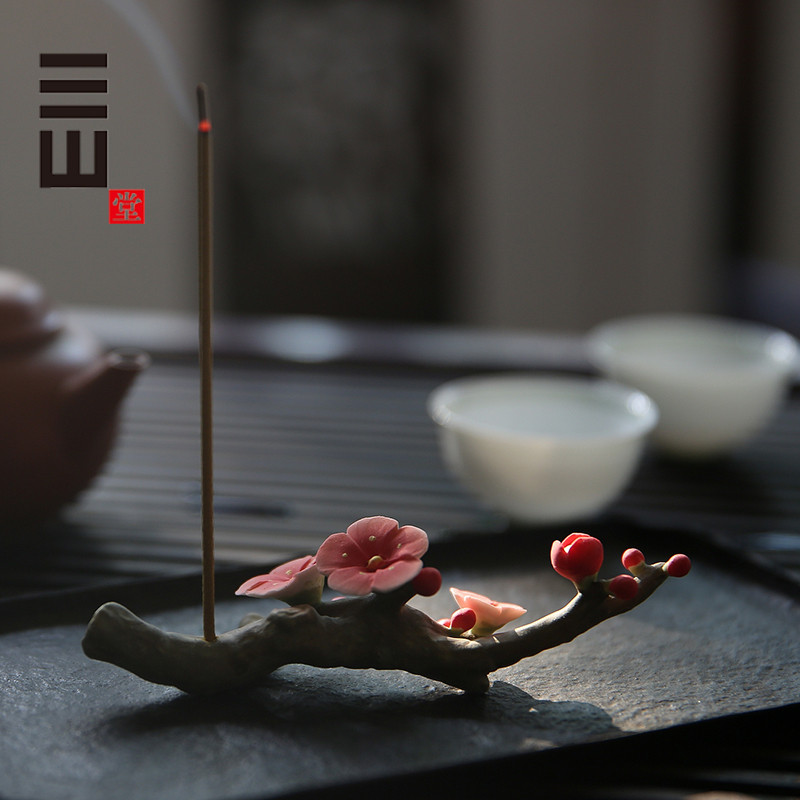 Sanshan Hall Plum Blossom Tea Spotting Piece Boutique Pure Handmade Line Fragrant Inserts Creative Personality Tea Table Swing Piece Pen Holder