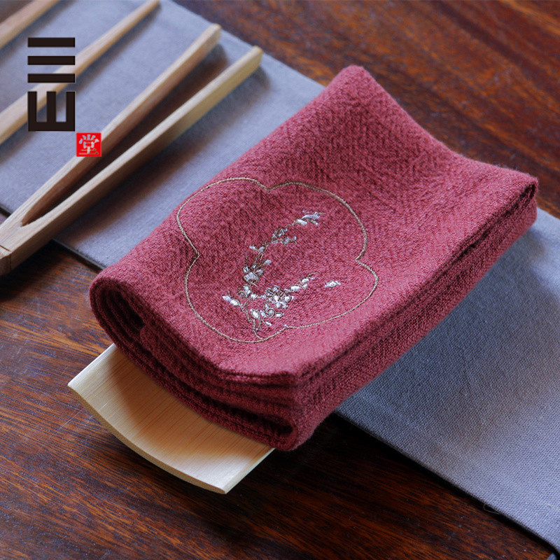 Sanshan Hall China Wind Hemp Cloth Zen tea towels Absorbent Thickened Upscale Adoptive Pot Big Tea Cloth Tea Towels