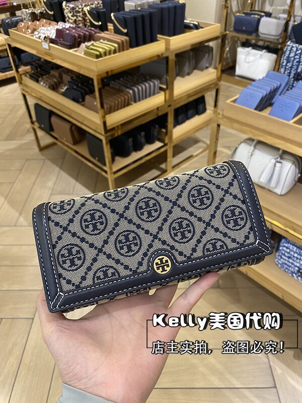 U.S. Purchasing Agent for Tory Burch/Tb New Model t Monogram Jacquard Crossbody Clutch Wallet Dual-Use Bag Woc